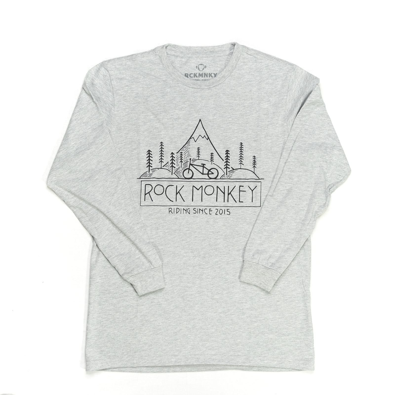 Bike Tee - Long Sleeve - Heather Gray-Tees-Rock Monkey Outfitters